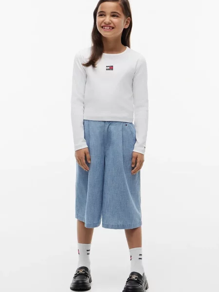 Tommy Hilfiger блуза с дълги ръкави за деца с бяло