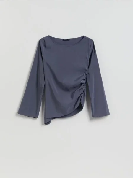 Reserved Блузка з асиметричним низом середньо-сірий сіра