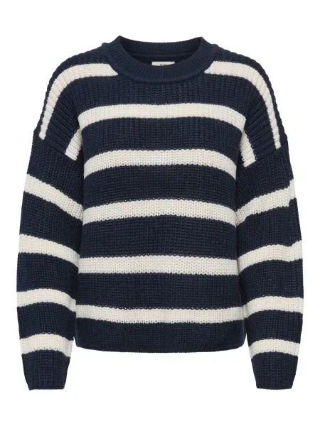 JDY Pulover JDYJUSTY albastru noapte alb