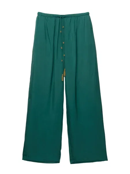Pull&Bear Kalhoty tmavě zelená