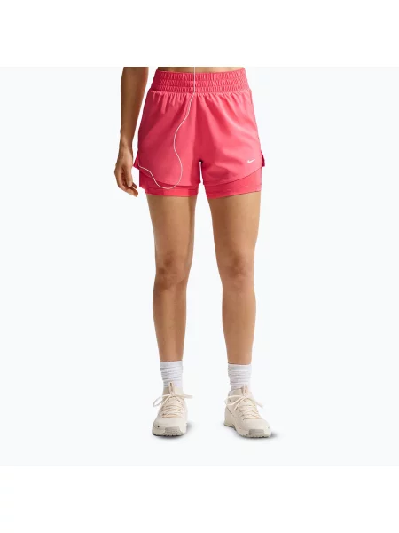 Дамски шорти Nike One Dri-Fit с висока талия 3“ sea coral/white бяло