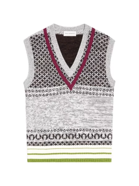 Top Dries Van Noten din cașmir gri
