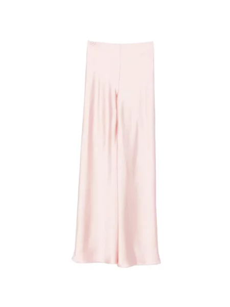 Pantaloni Norma Kamali din satin roz