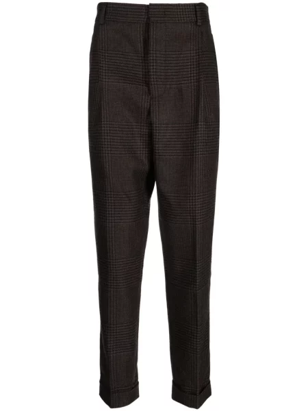 Pantaloni Bally de lână în carouri conici