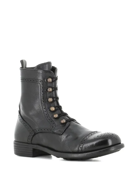 Botine Officine Creative cu șireturi din dantelă negru