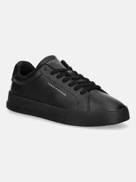 Tommy Hilfiger TH COURT LTH DETAIL ESS tenisice za muškarce od kože crna