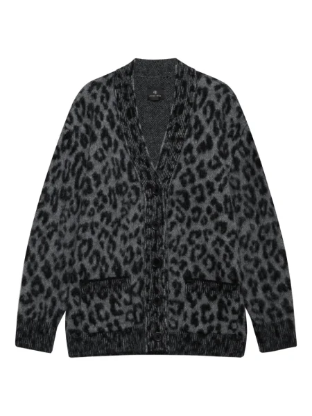 Cardigan Anine Bing cu imagine cu model leopard gri
