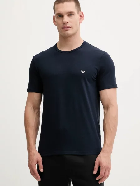 Emporio Armani Underwear basic majica kratkih rukava za muškarce s elastanom plava