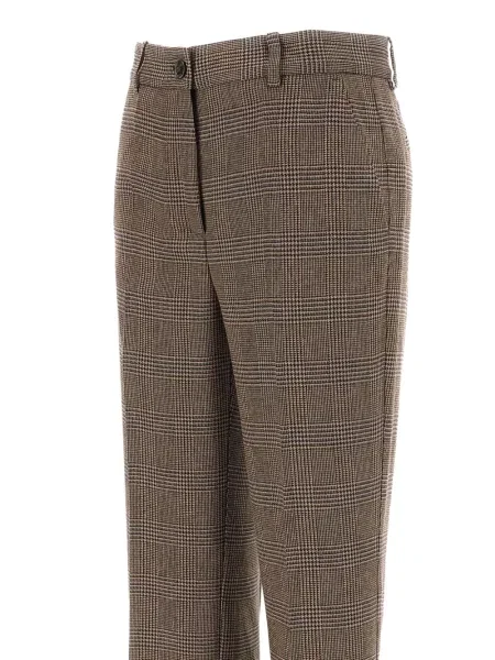 Pantaloni P.a.r.o.s.h. în carouri maro