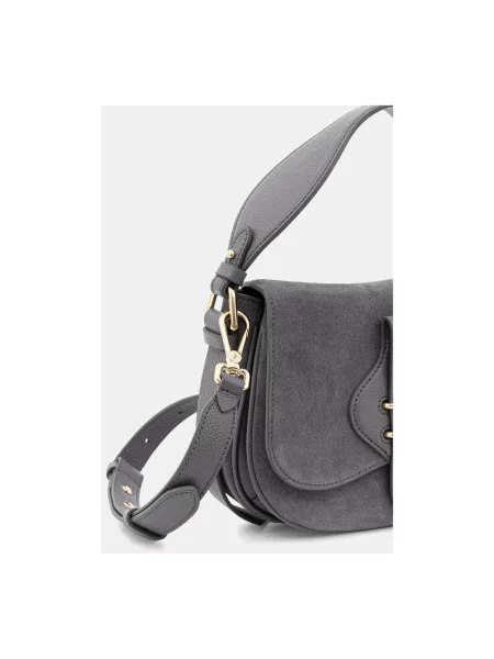 Coccinelle torebka crossbody zamszowa MAVERY SUEDE szara