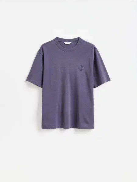Reserved Tricou cu croială lejeră cu imprimeu pe spate violet