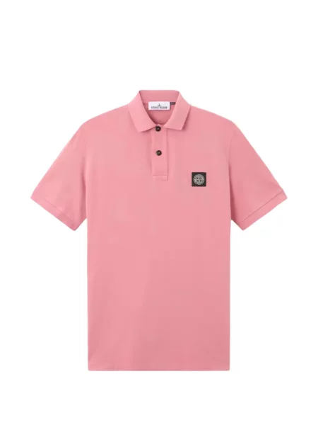 Polo Stone Island cu strasuri scurt roz
