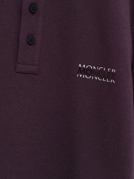 Tricou polo Moncler cu autograf violet