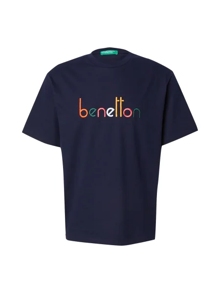 United Colors Of Benetton Tricou Bleumarin Oversize alb