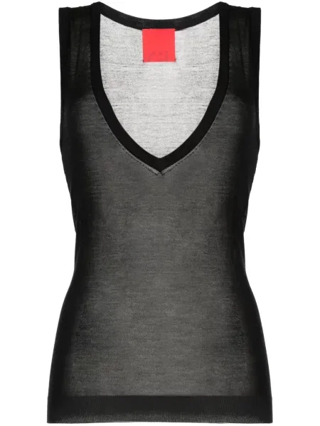 Top Cashmere In Love de mătase transparente negru