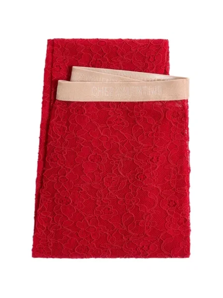 Чорапогащи Valentino Garavani на цветя с дантела червено