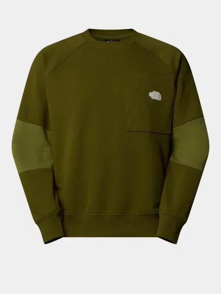 Світшот The North Face Terry Relaxed Crew оливковий бавовна/поліестер