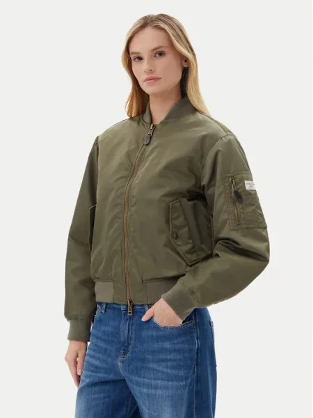 Guess Jeans Bunda bomber Khaki zelená