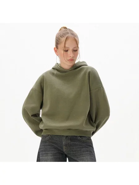 Cropp Гладке худі оливковий