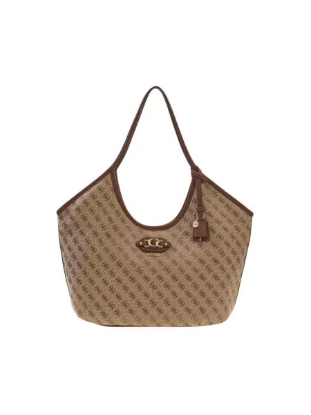 Shopperka Guess z logo beżowa