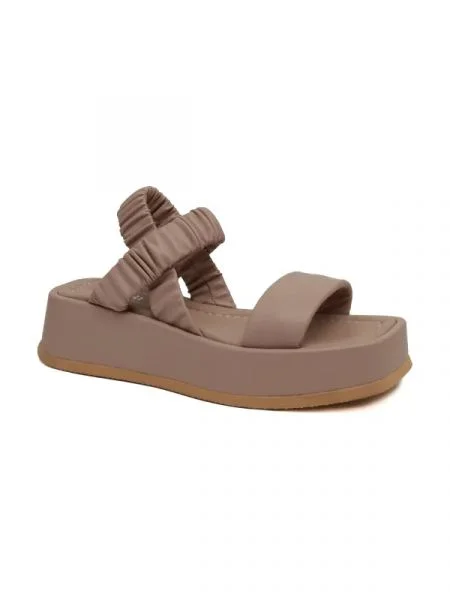 Pollini Sandale cu adaos de piele maro