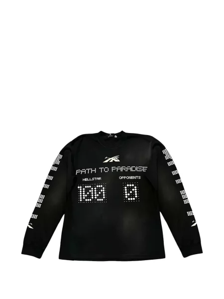 Dlouhé tričko Hellstar s potiskem černé