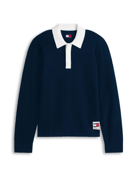 Tommy Jeans Svetr tmavě modrá bílá