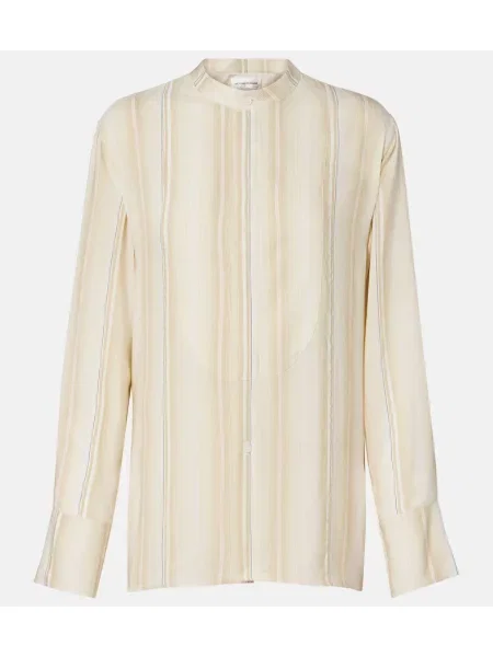 Cămașă Victoria Beckham cu dungi bej