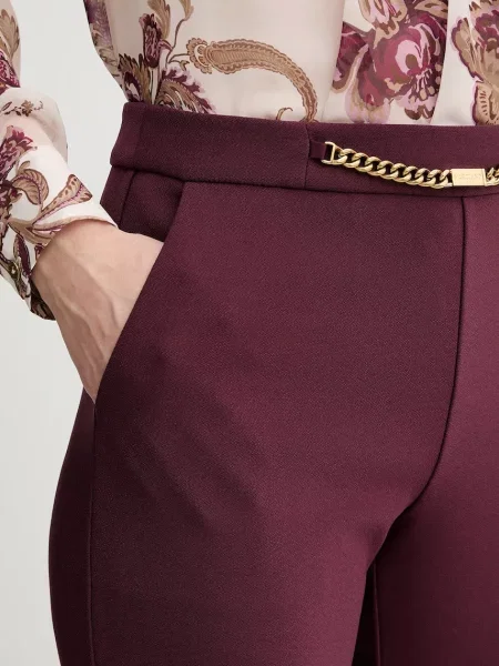Брюки Marciano Guess с высокой посадкой бордовые