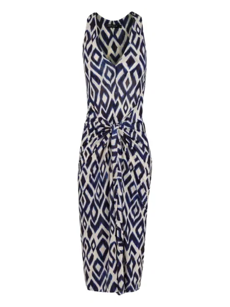 Sukienka midi Lenny Niemeyer z nadrukiem wiązana niebieska
