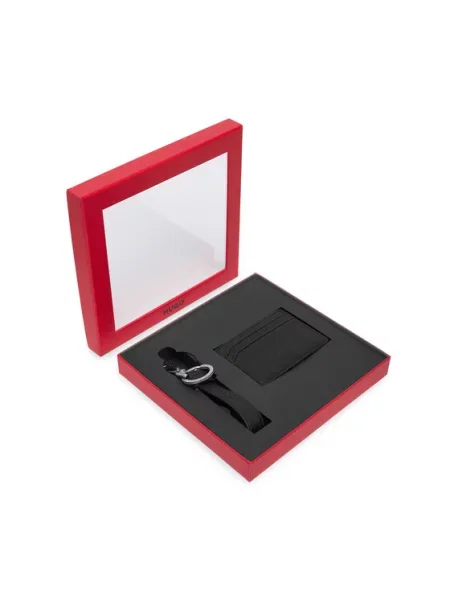 HUGO etui na karty i brelok GBHM_KeyChain&C.Case czarny