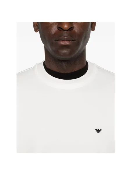 Bluza z kapturem Emporio Armani z logo biała