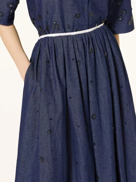 Maje Spódnica Jeansowa Z Cekinami blau granatowa