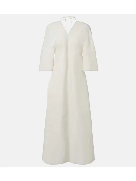 Rochie maxi The Row de mătase de costum alb