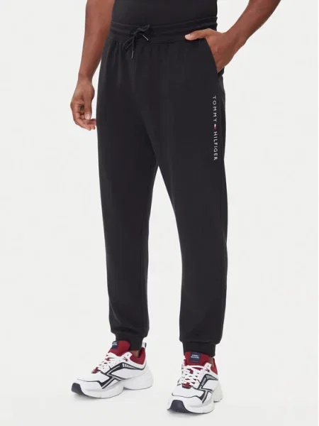 TOMMY HILFIGER Pidžama hlače / bijela crna