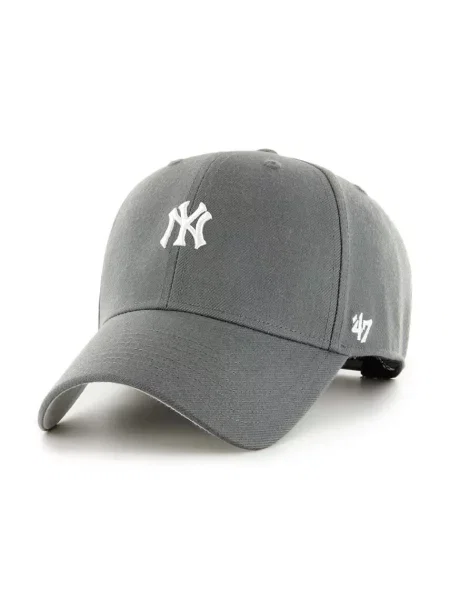 Шапка с козирка 47 brand MLB New York Yankees с апликация сиво