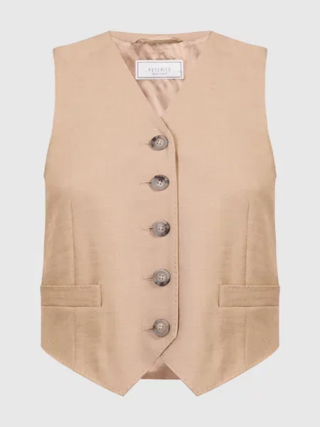 Жилет з брендовим патчем Peserico коричневий