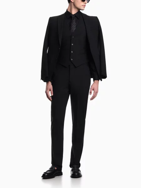 Сорочка класична Emporio Armani бавовна/еластан чорний