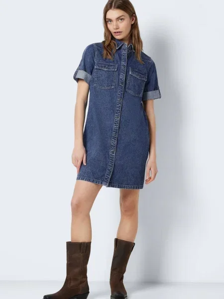 Noisy may Košeľové šaty NEW SIGNE denim modrá