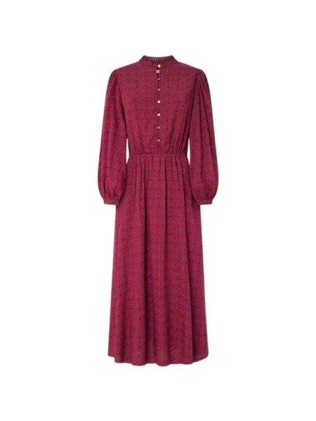 Rochie din denim Pepe Jeans roșu