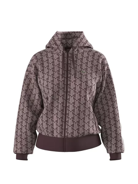 Hanorac cu glugă Lacoste cu imagine violet