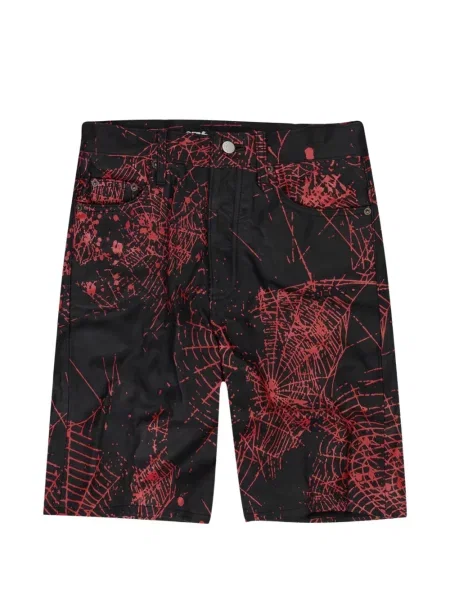 Pantaloni scurți Sp5der din piele negru