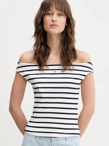 Τοπ Tommy Jeans λευκό