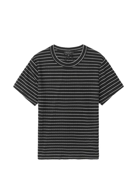 Tricou Rag & Bone cu dungi negru