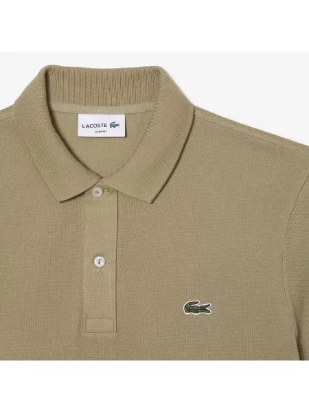Lacoste Koszulka Polo Slim Fit Petit Piqué beżowa