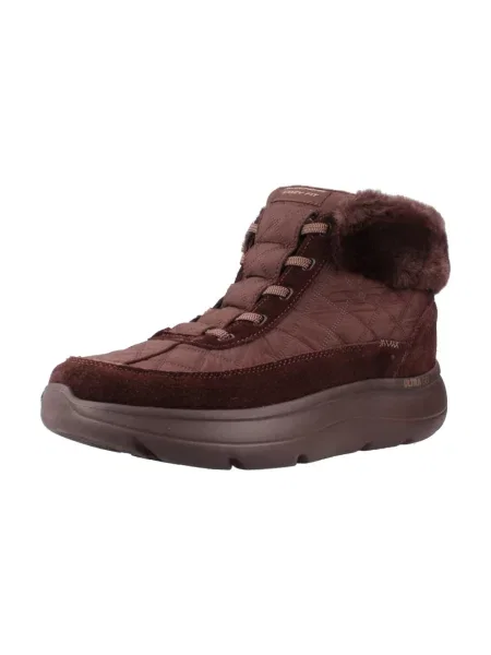 Botki Skechers skórzane brązowe