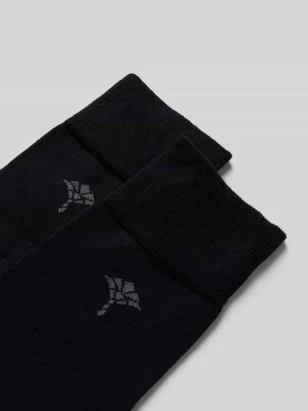 Skarpety JOOP! Collection;Mieszanka bawełny ekologicznej z dodatkiem streczu;Zestaw 2 szt.;Nadruk z logo;Elastyczne prążkowane ściągacze czarne