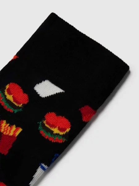 Skarpetki Happy Socks Hamburger w kolorze czarnym czerwonym ciemnoniebieskim czarne