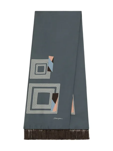 Fular Dolce & Gabbana cu imprimeu geometric gri