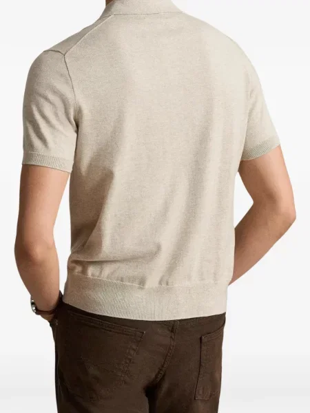 Kordbársony csíkos pólóing Polo Ralph Lauren autogrammal zöld